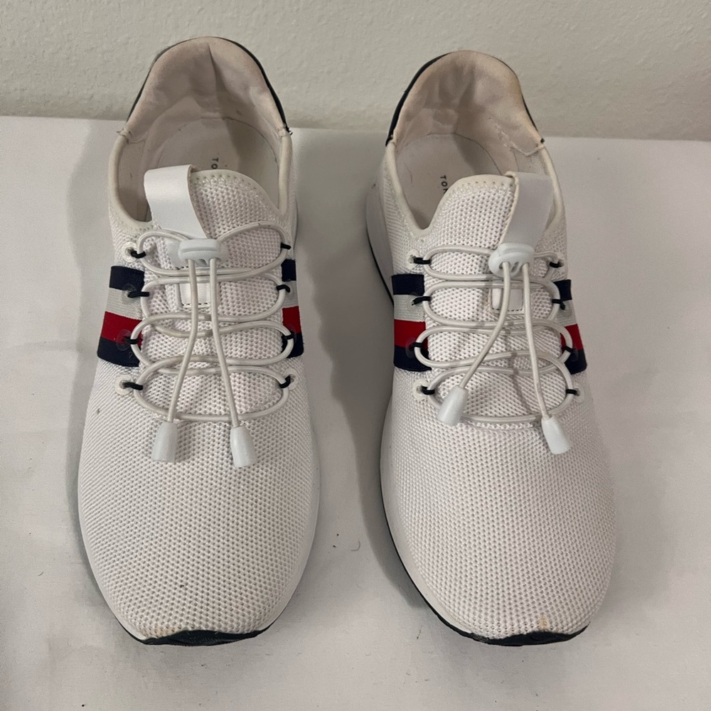 Tommy Hilfiger women’s casual slip on sneakers, white, 9 1/2 M, pre-owned
